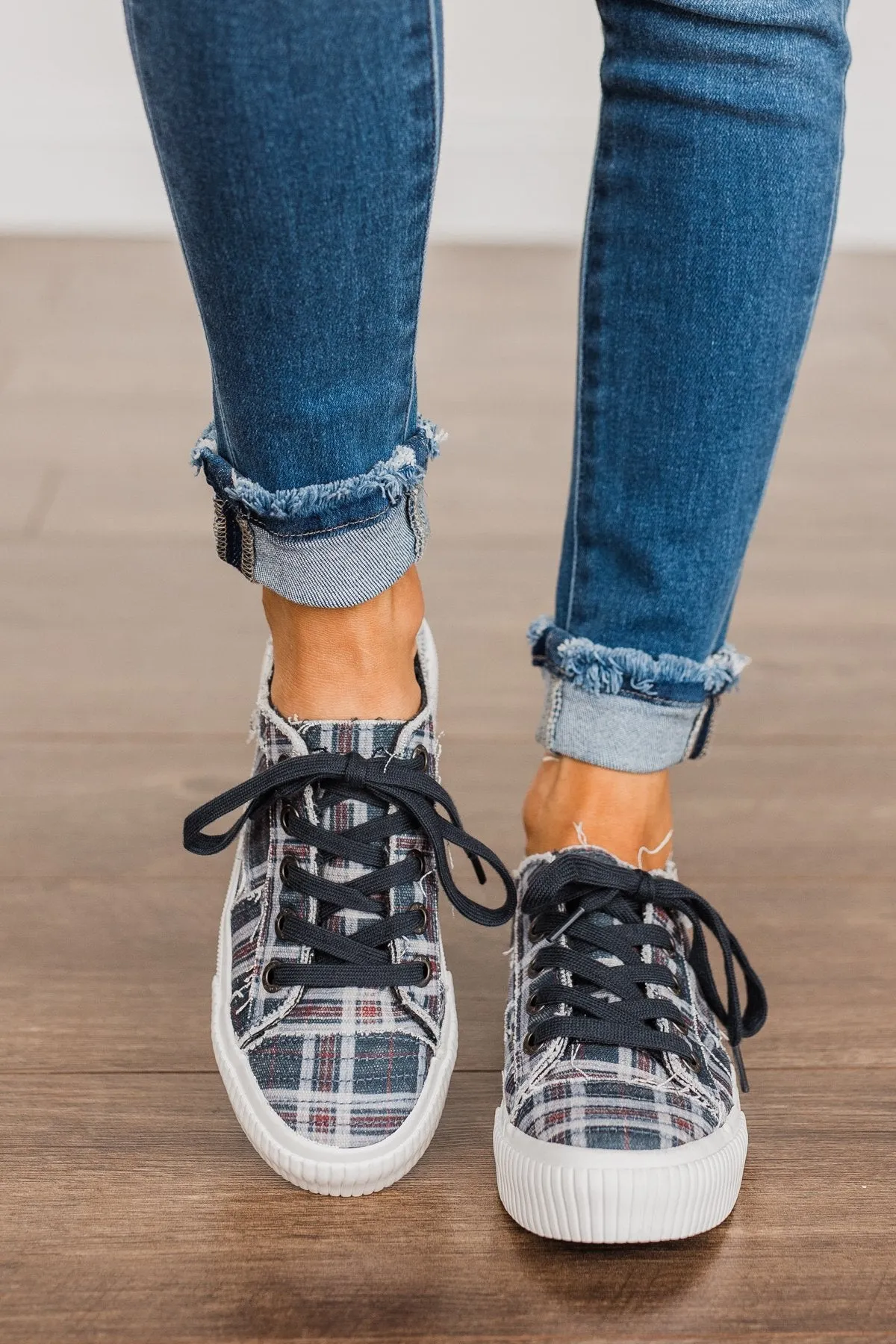Blowfish Clay Sneakers- Navy Highschool Plaid
