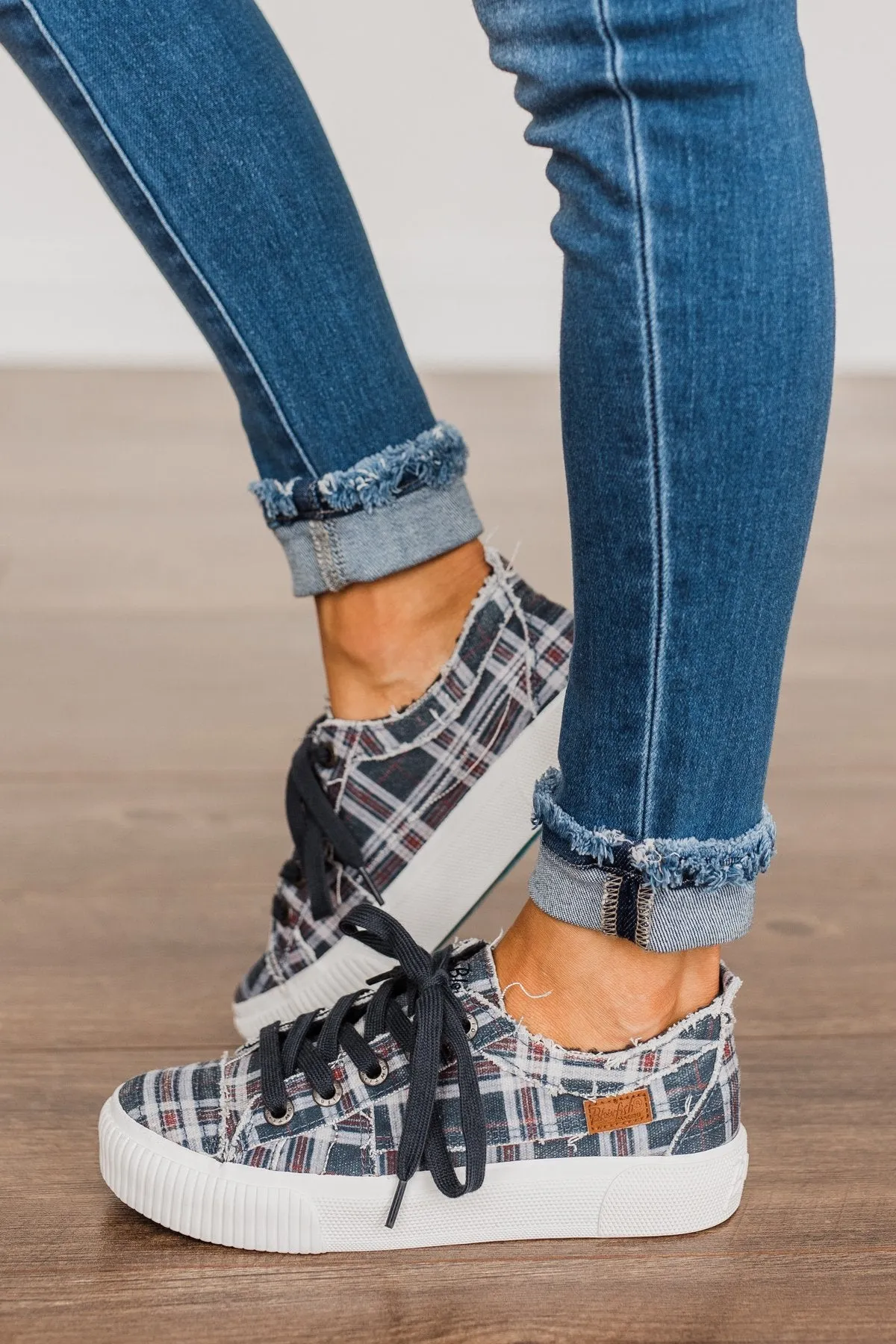 Blowfish Clay Sneakers- Navy Highschool Plaid
