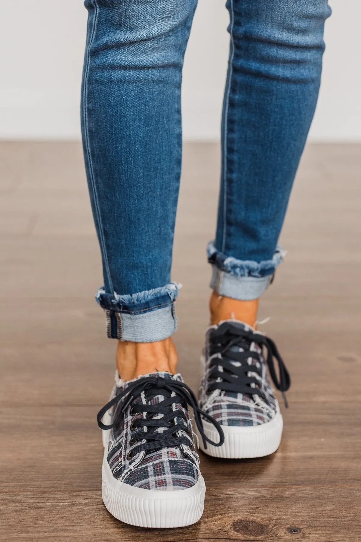Blowfish Clay Sneakers- Navy Highschool Plaid