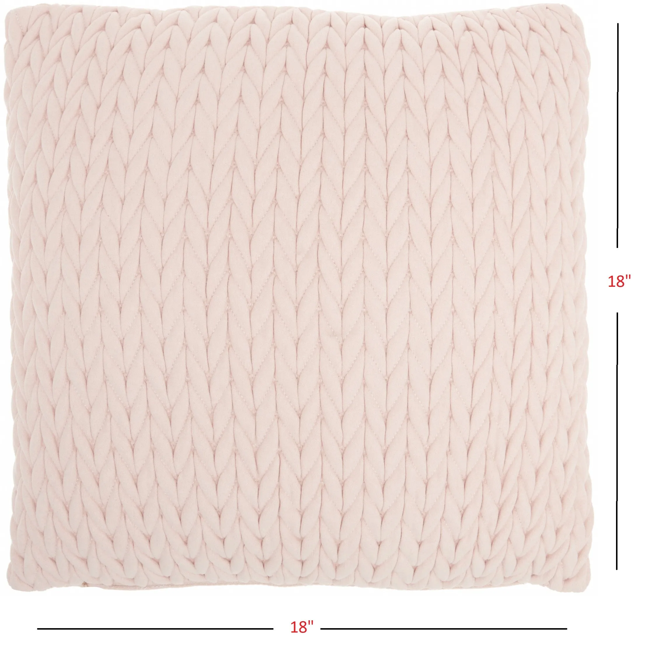 Blush Pink Chunky Braid Throw Pillow