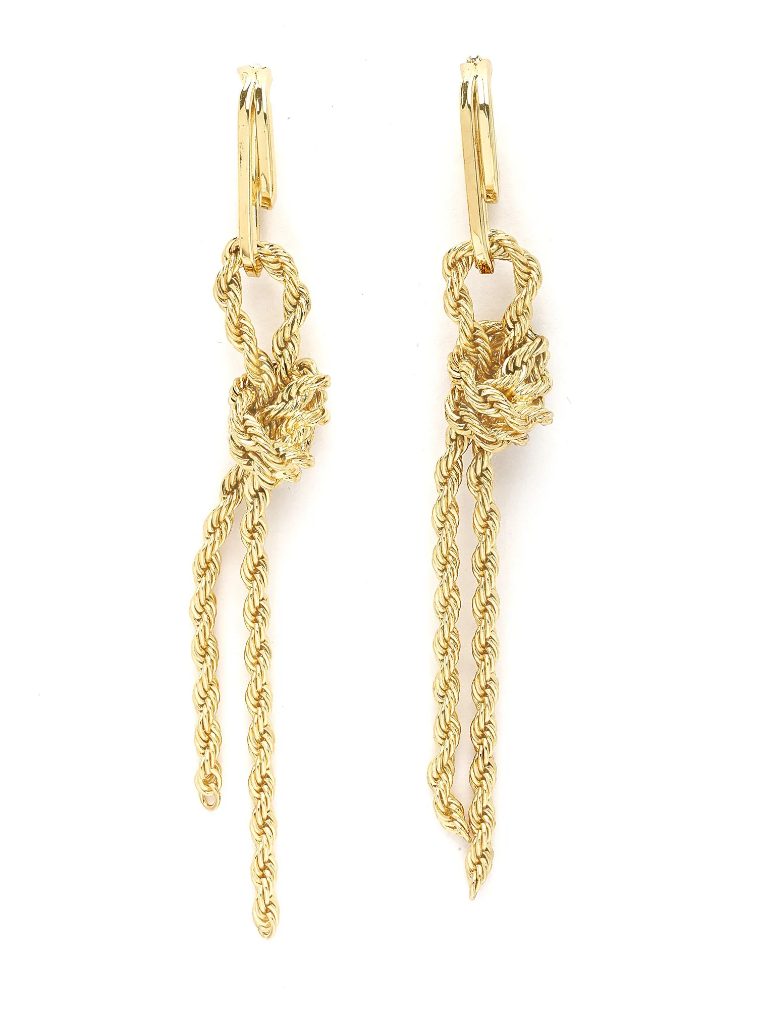 Bohey by KARATCART Gold Plated Chain Design Drop Earrings for Women