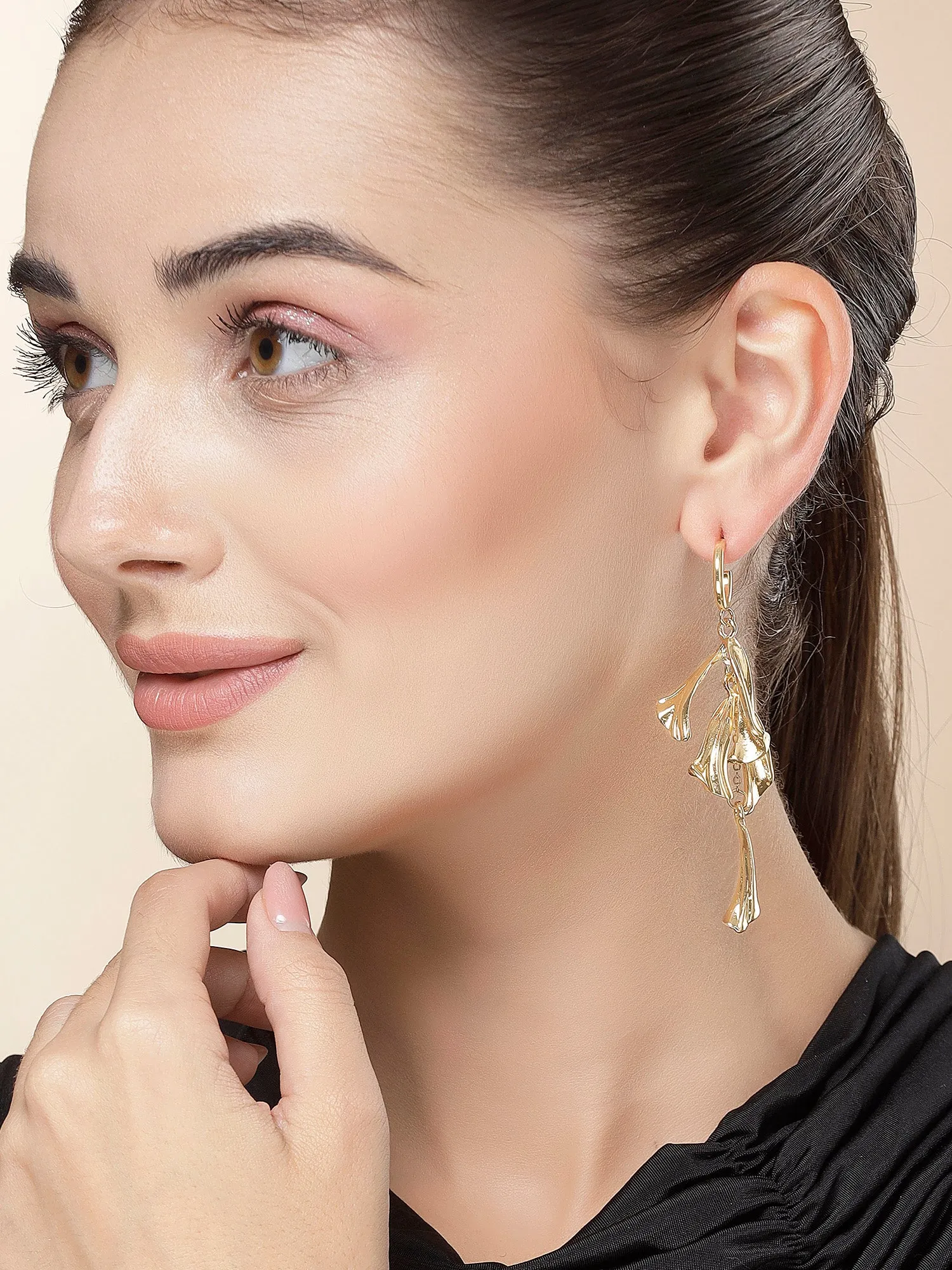 Bohey by KARATCART Gold Plated Drop Earrings for Women