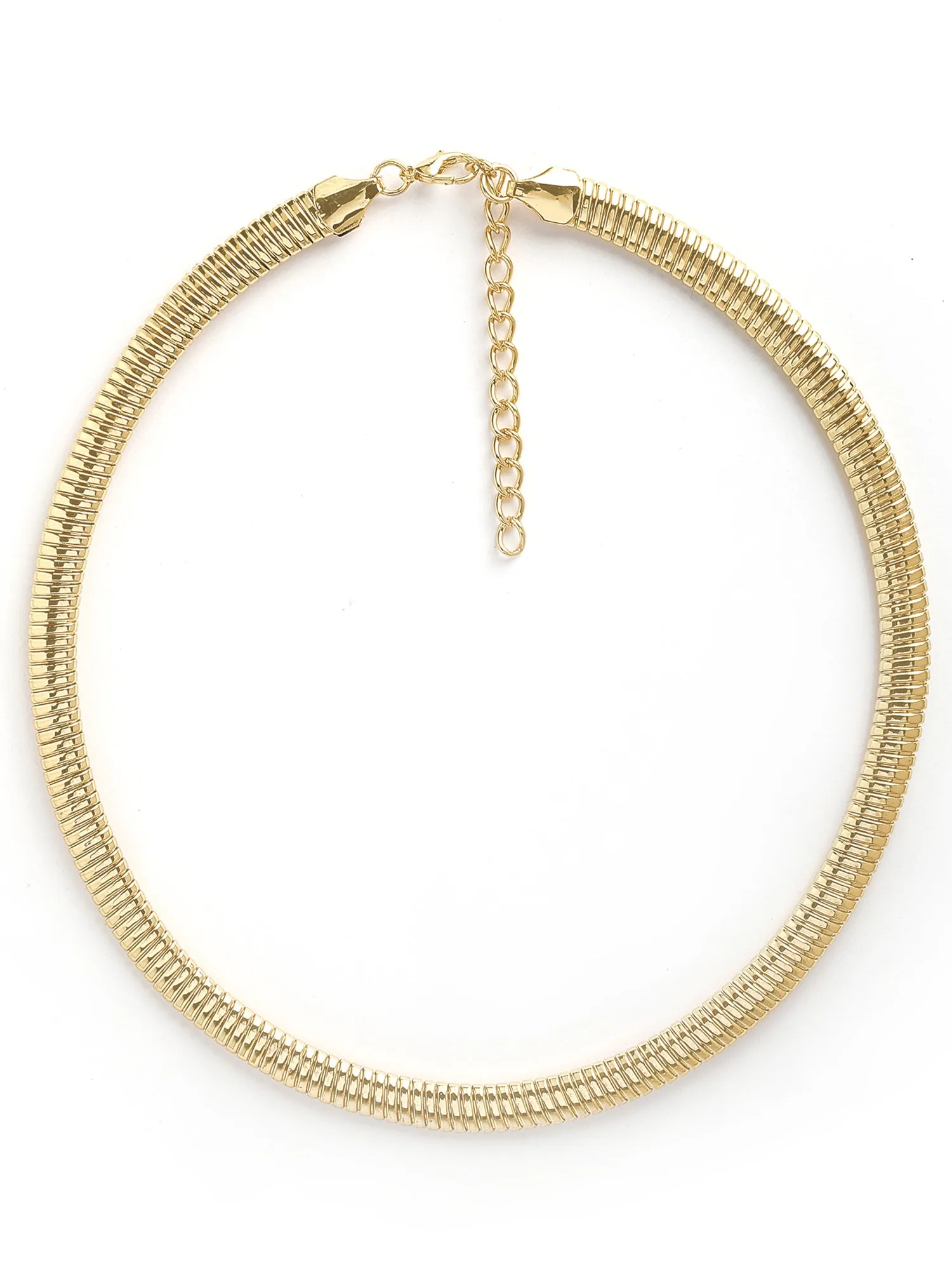 Bohey by KARATCART Gold-Plated Spiral Choker Chain Necklace for Women