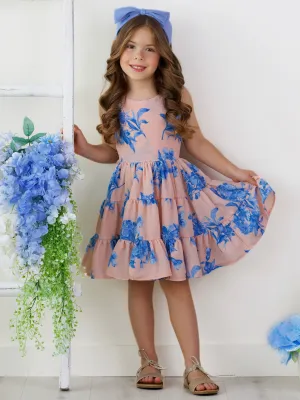 Boho Blossom Floral Print Tank Tiered Dress