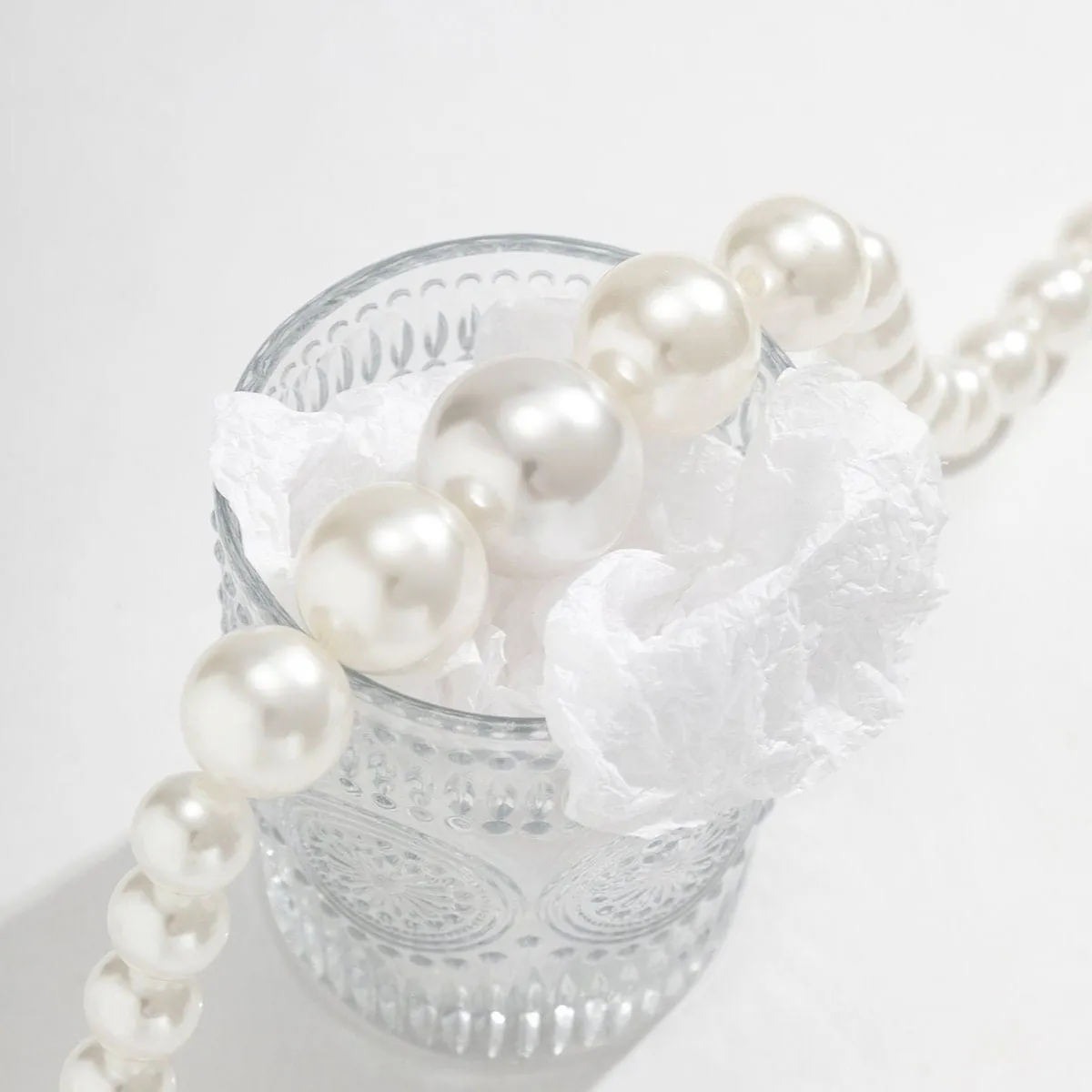 Boho Chunky Pearl Chain Choker Necklace