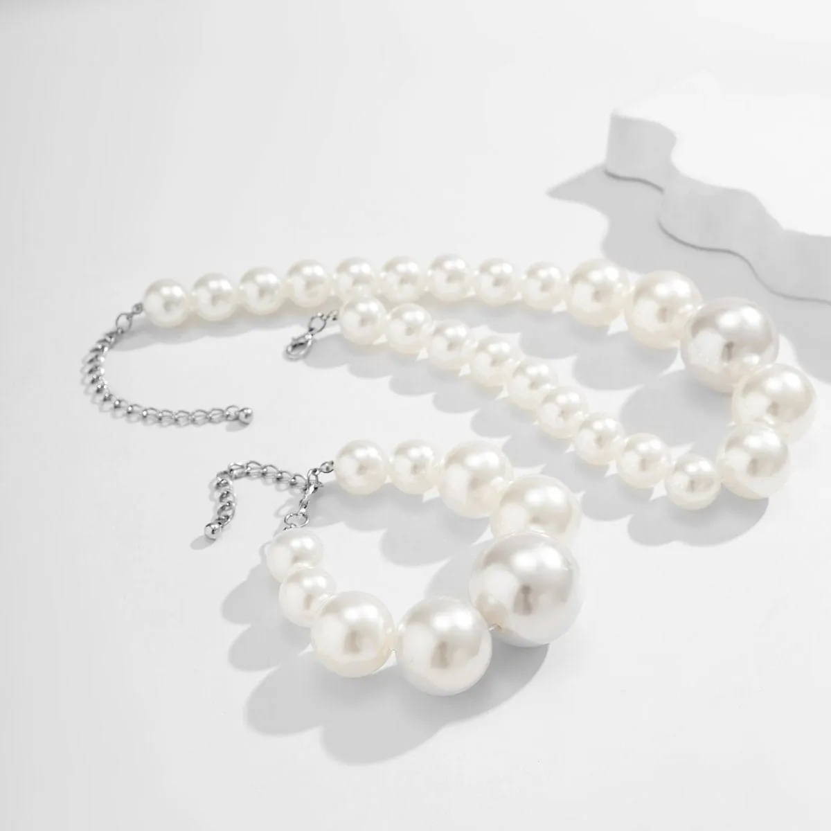 Boho Chunky Pearl Chain Choker Necklace