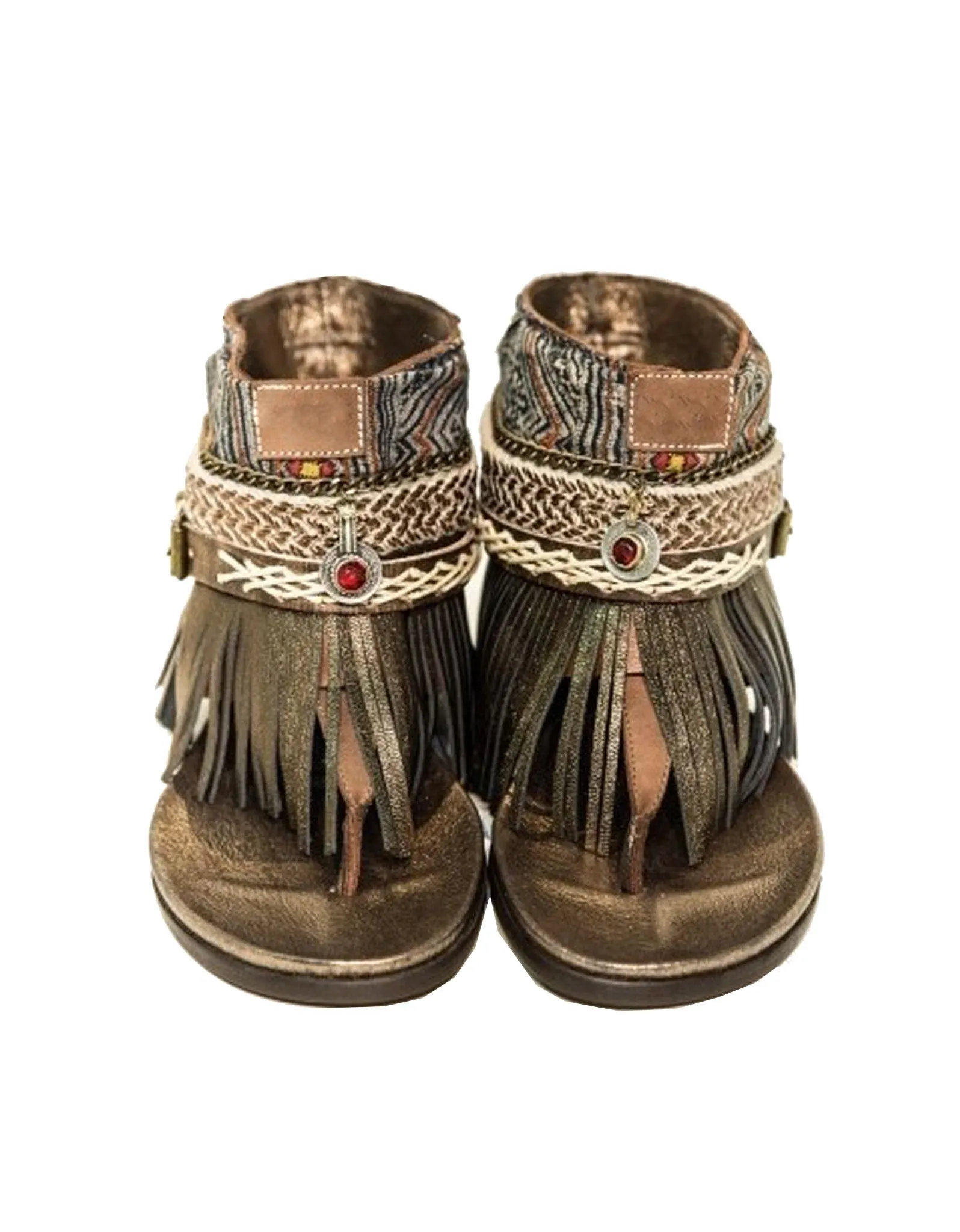 BOHO SANDALS- "Custom made brown fringe sandals"