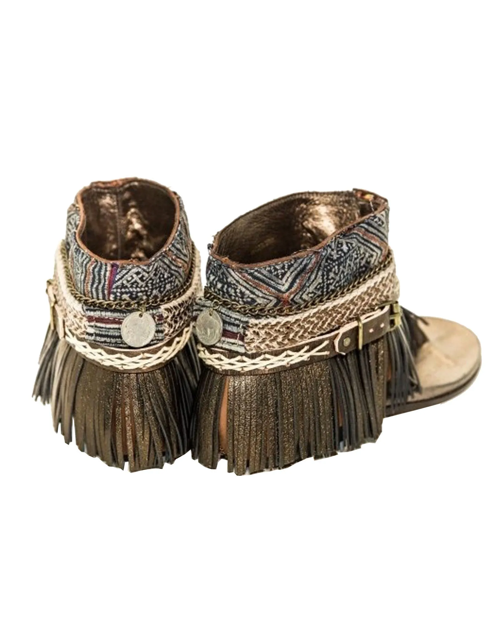 BOHO SANDALS- "Custom made brown fringe sandals"