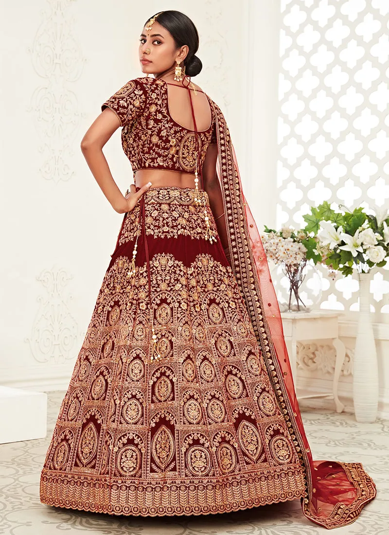 Bridal Red Embroidery Wedding Lehenga Choli