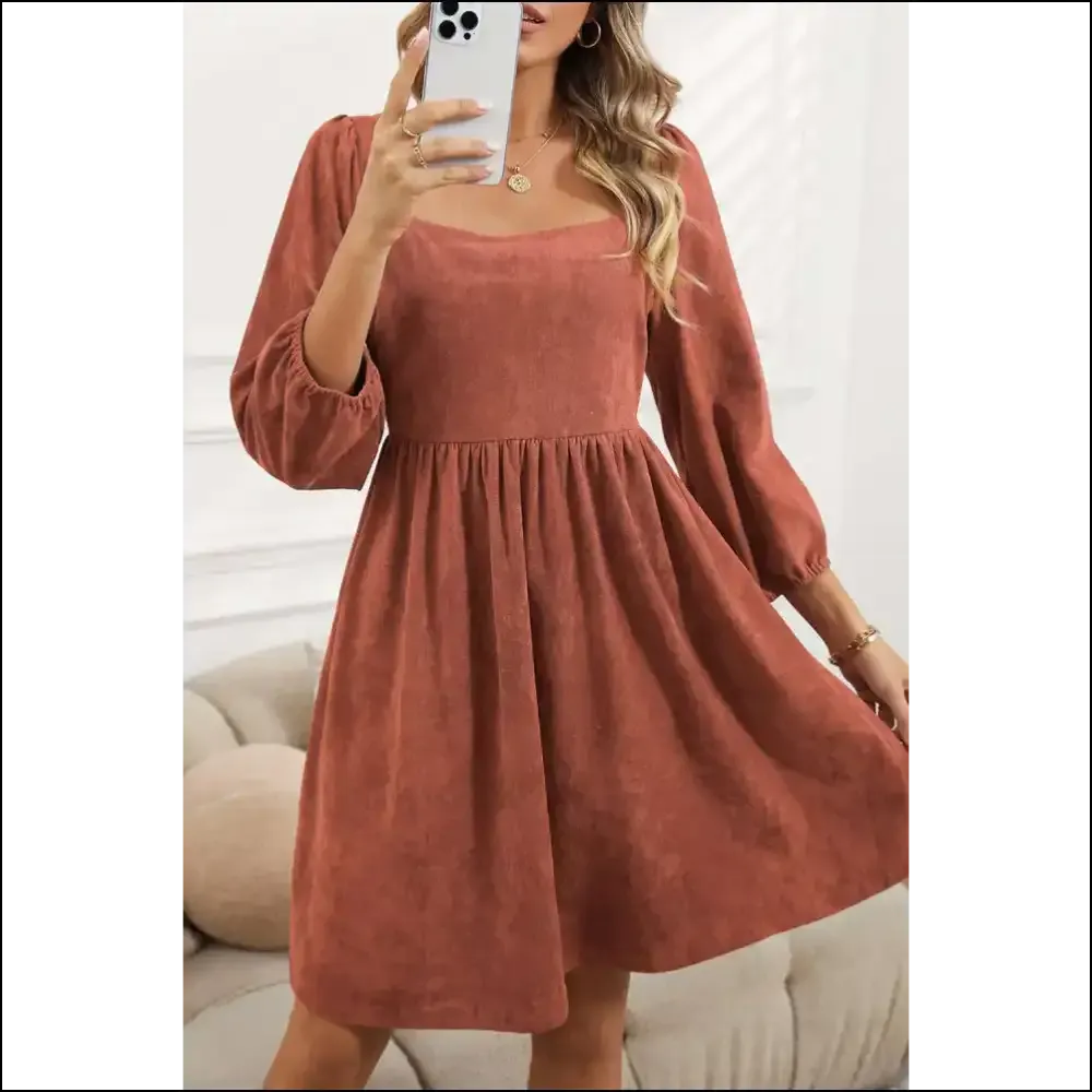 Brown Washed Square Neck Dress: so Chic, it Hurts (good!) 😜 Needful Things
