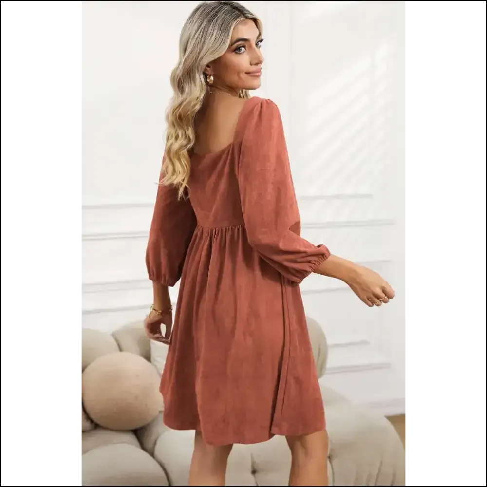 Brown Washed Square Neck Dress: so Chic, it Hurts (good!) 😜 Needful Things