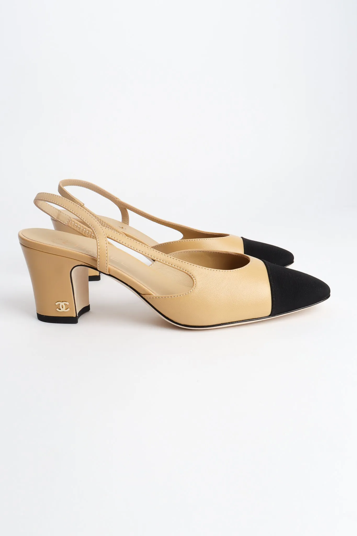 Cap Toe Slingback Heels