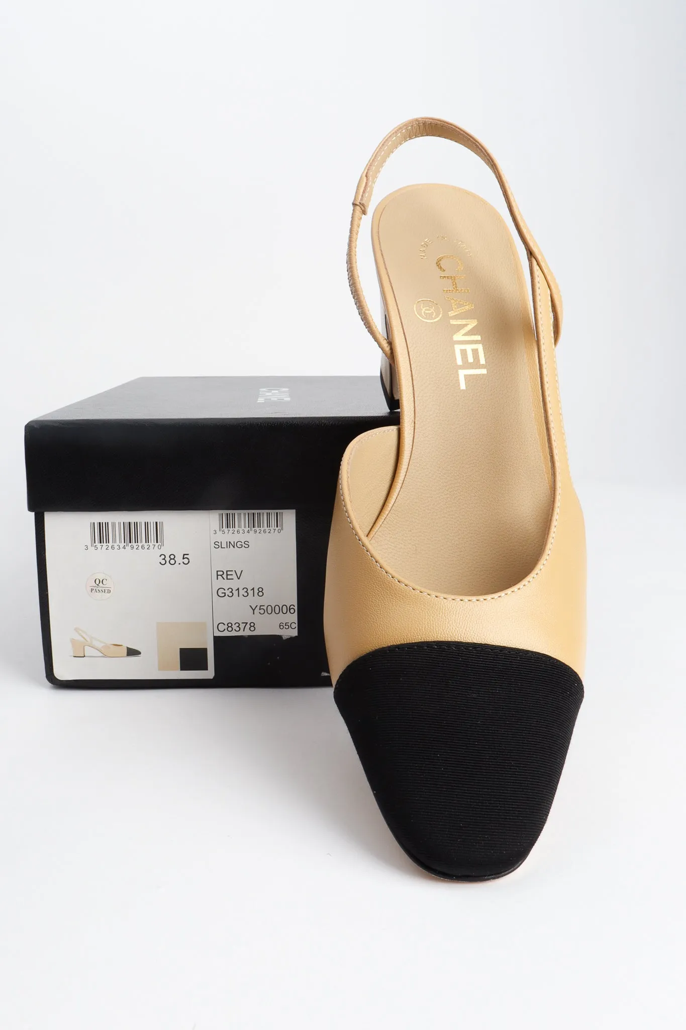 Cap Toe Slingback Heels