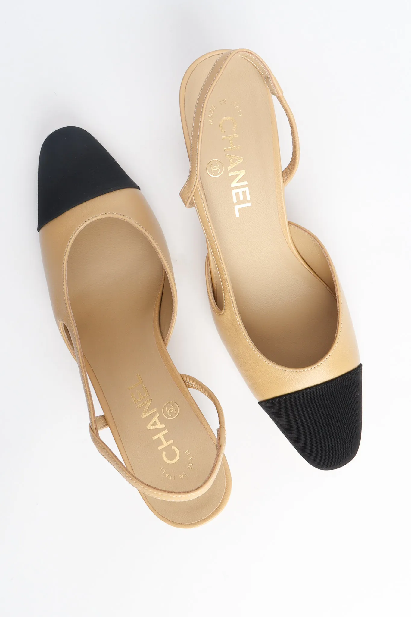 Cap Toe Slingback Heels