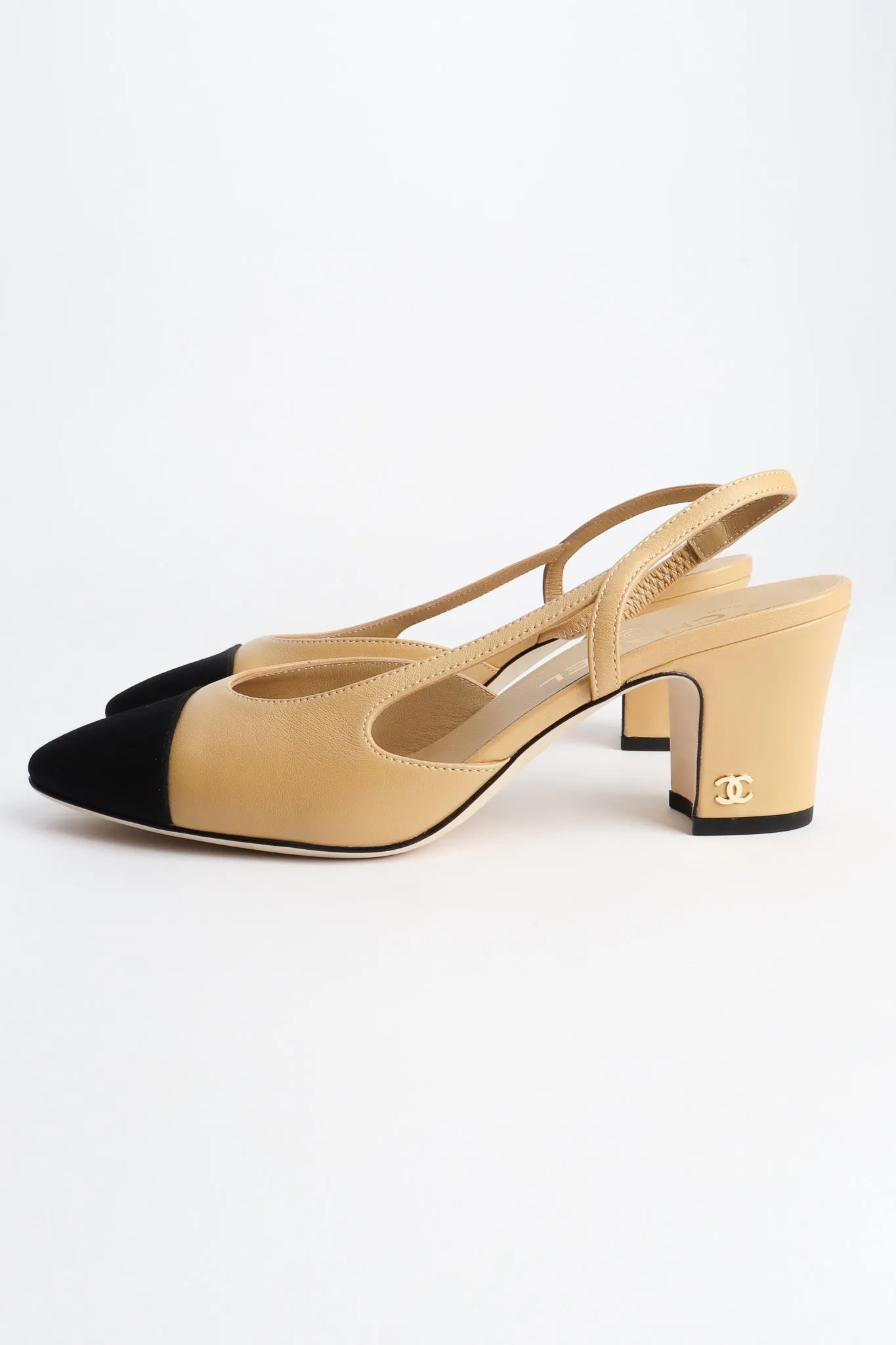 Cap Toe Slingback Heels