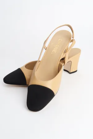 Cap Toe Slingback Heels