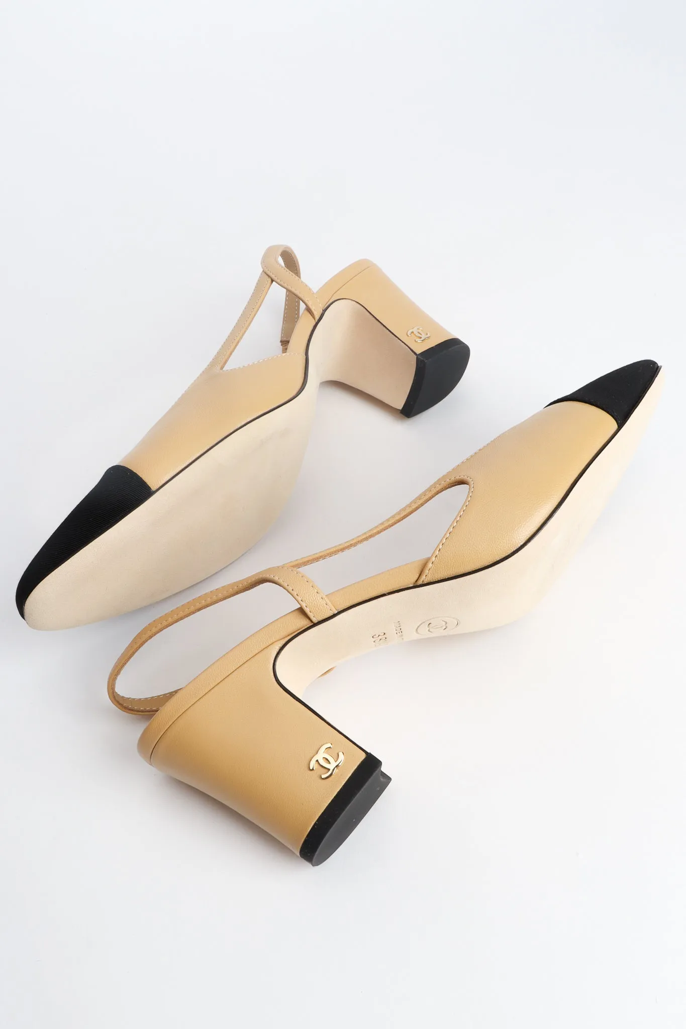 Cap Toe Slingback Heels