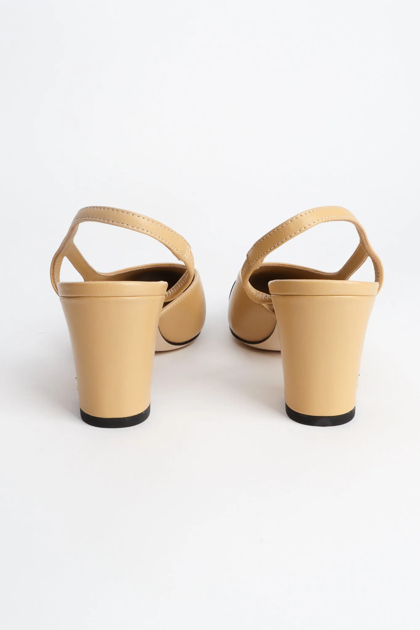 Cap Toe Slingback Heels