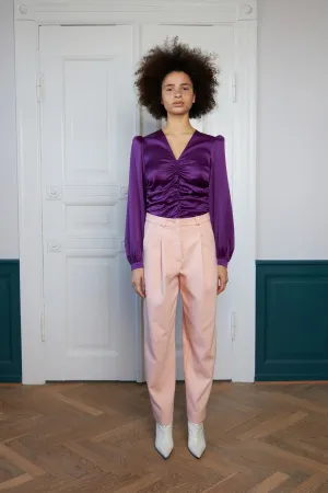 Carrot Suiting Trousers - Pale Pink