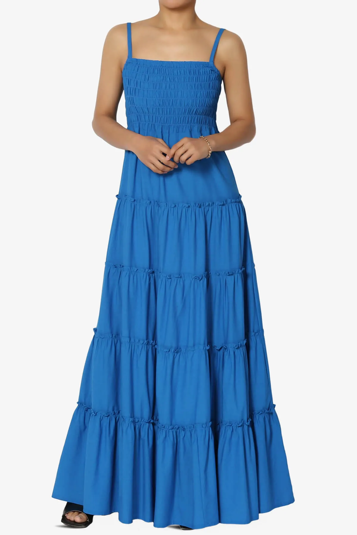 Cassie Smocked Cami Tiered Maxi Dress