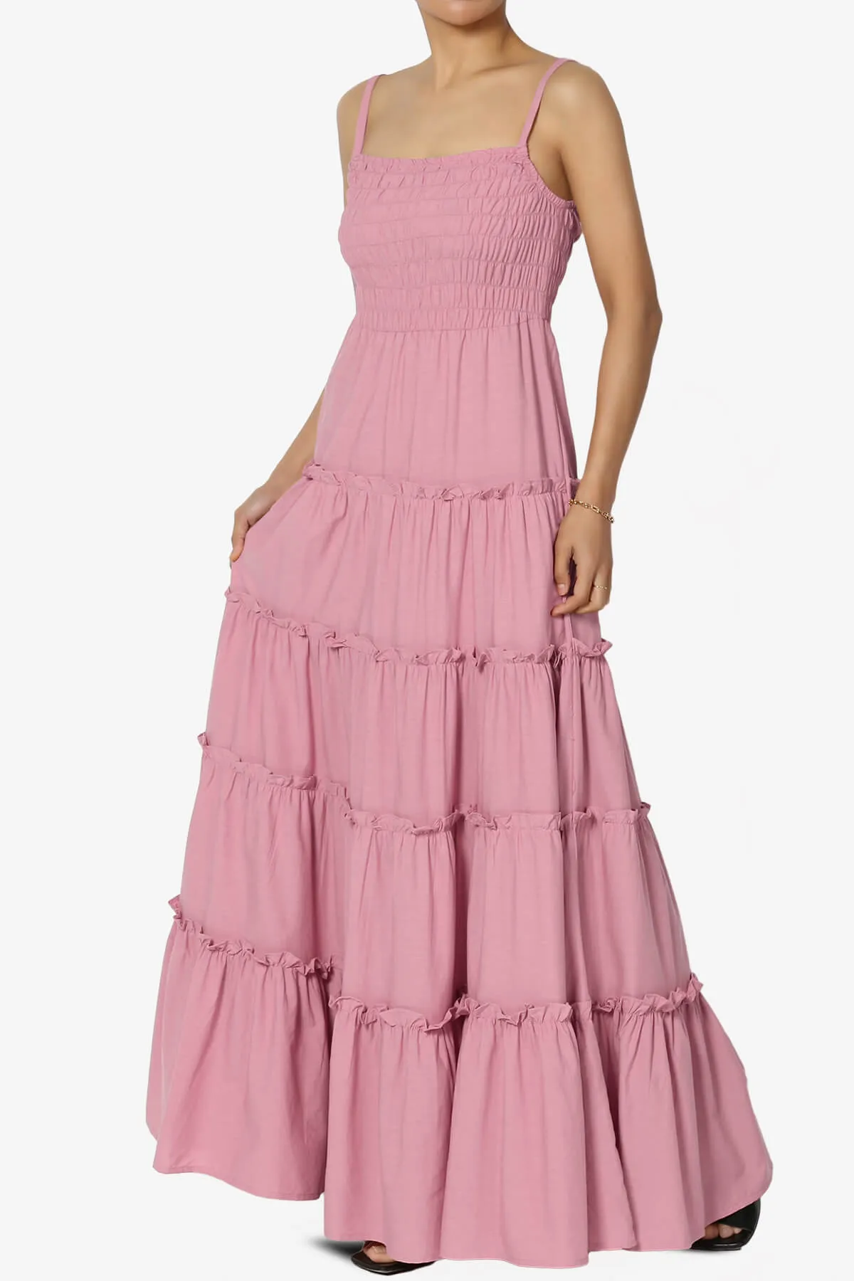 Cassie Smocked Cami Tiered Maxi Dress
