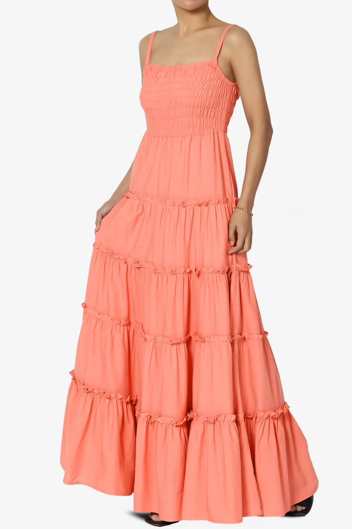 Cassie Smocked Cami Tiered Maxi Dress
