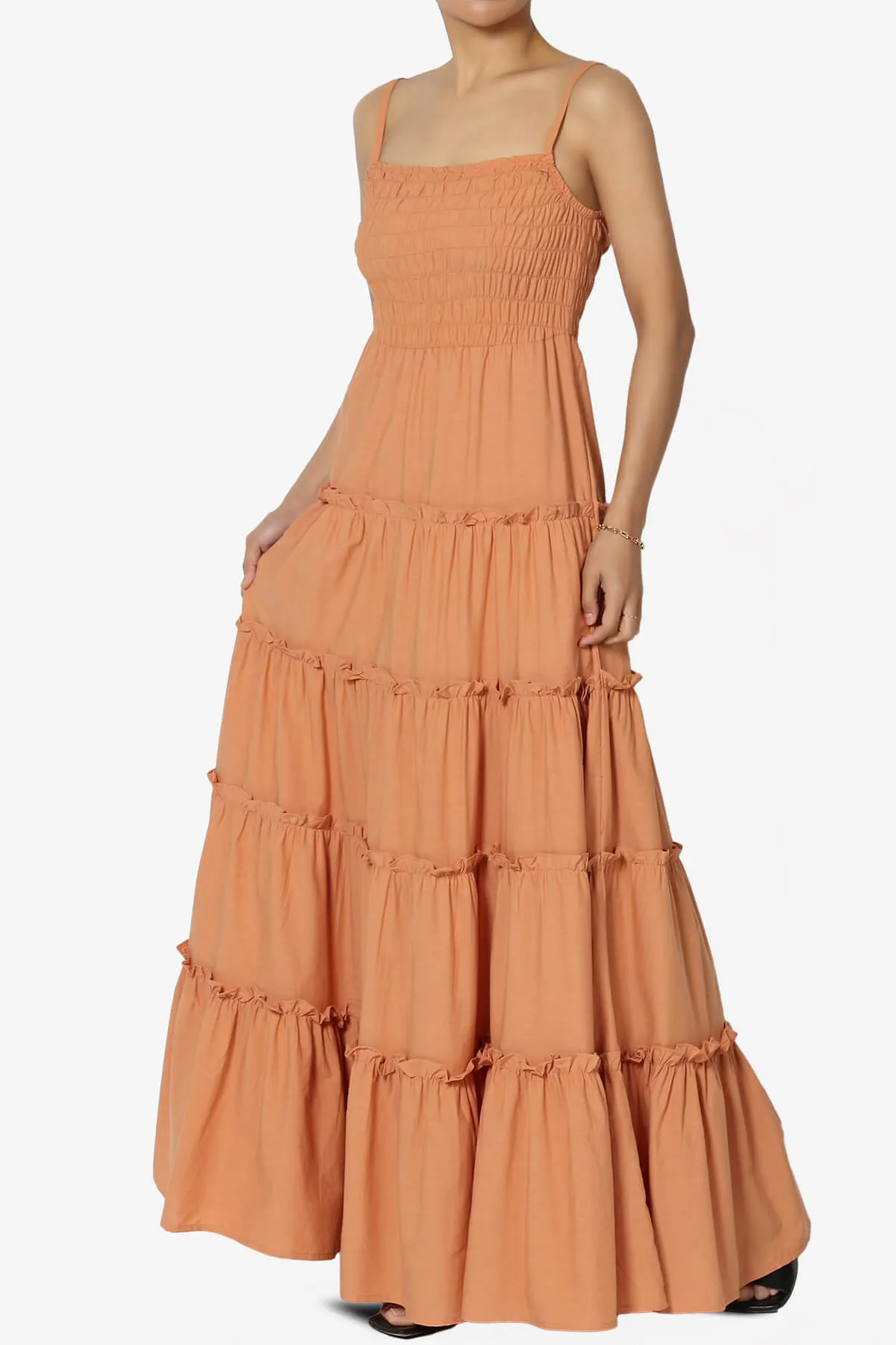 Cassie Smocked Cami Tiered Maxi Dress