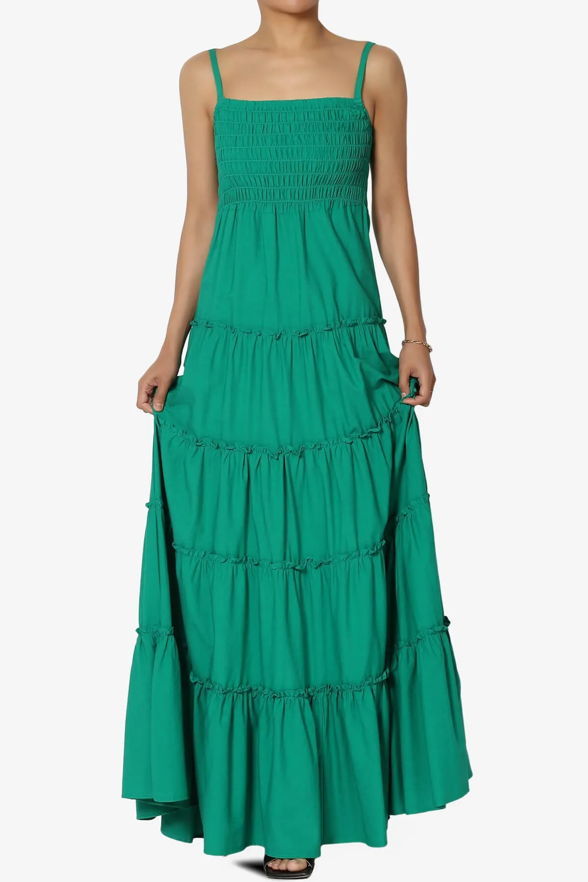 Cassie Smocked Cami Tiered Maxi Dress