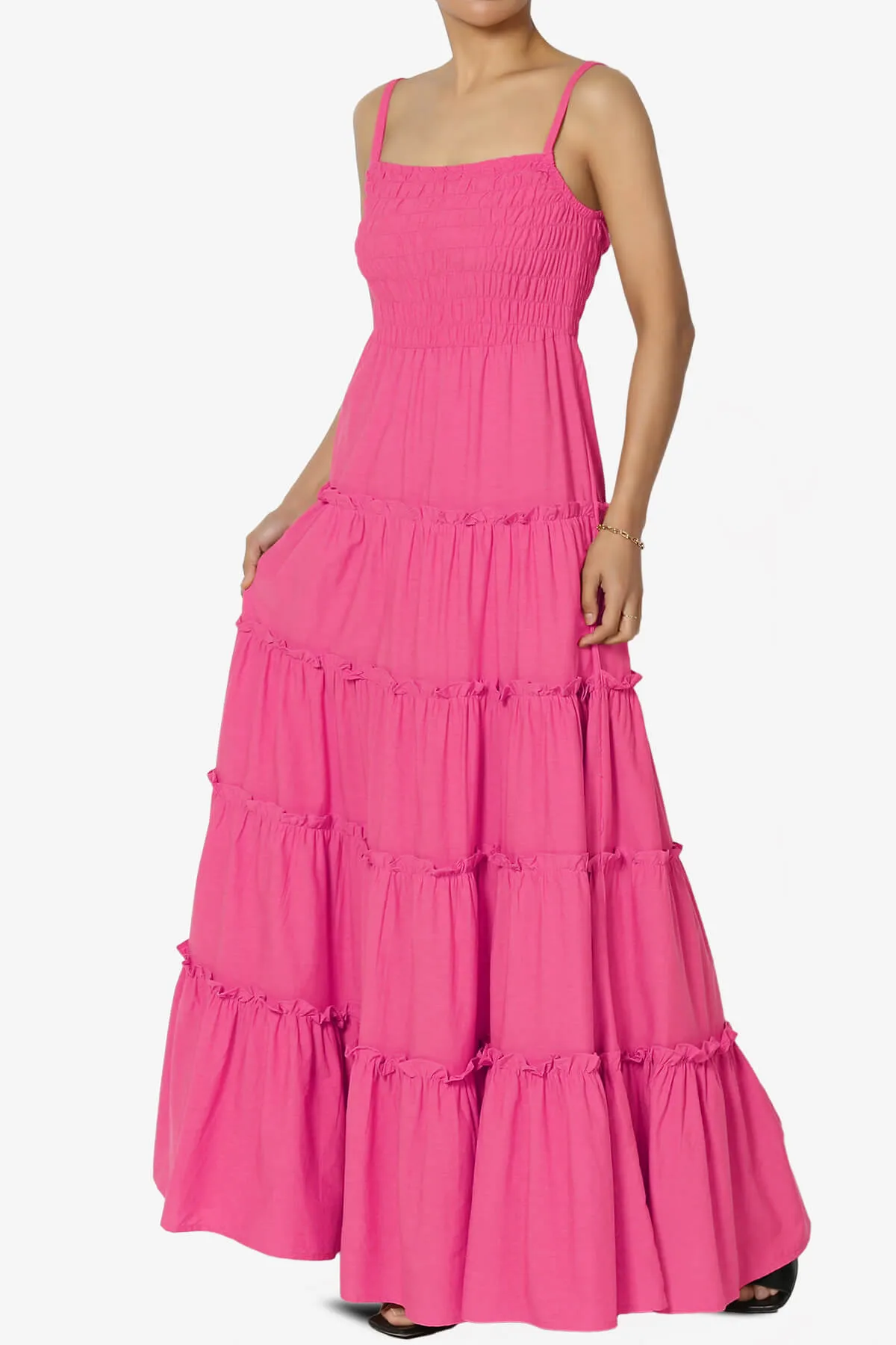 Cassie Smocked Cami Tiered Maxi Dress