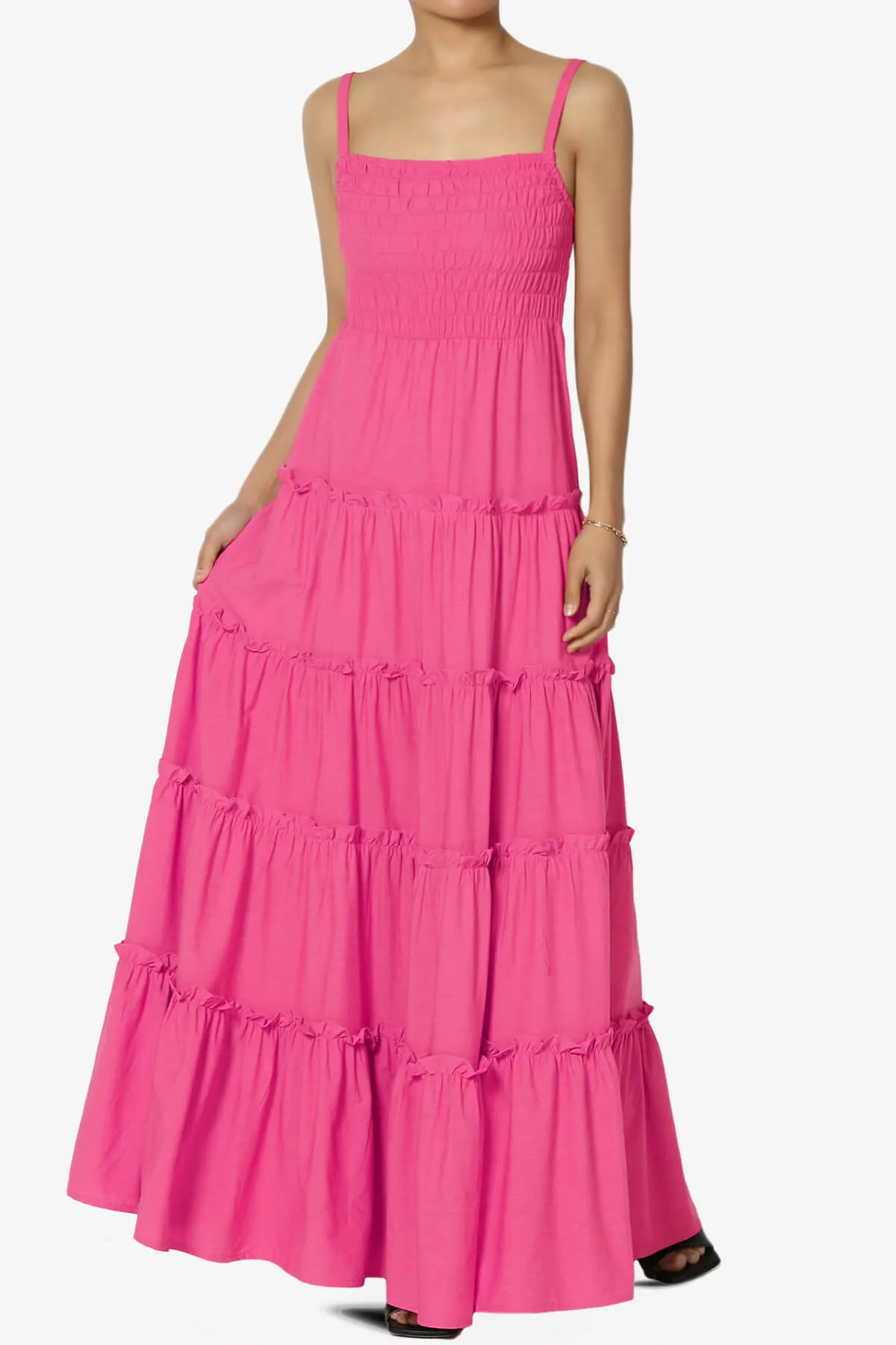 Cassie Smocked Cami Tiered Maxi Dress