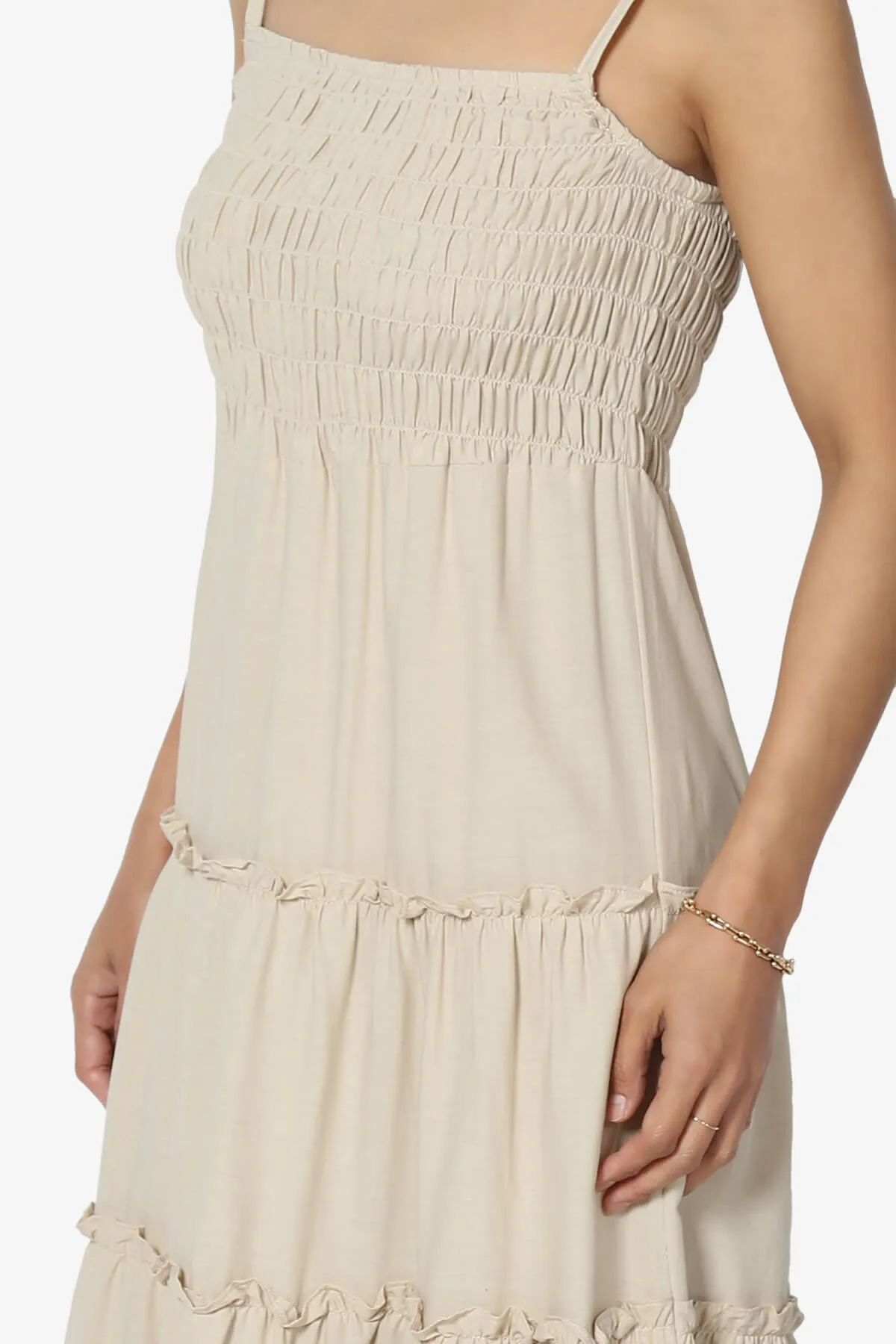 Cassie Smocked Cami Tiered Maxi Dress