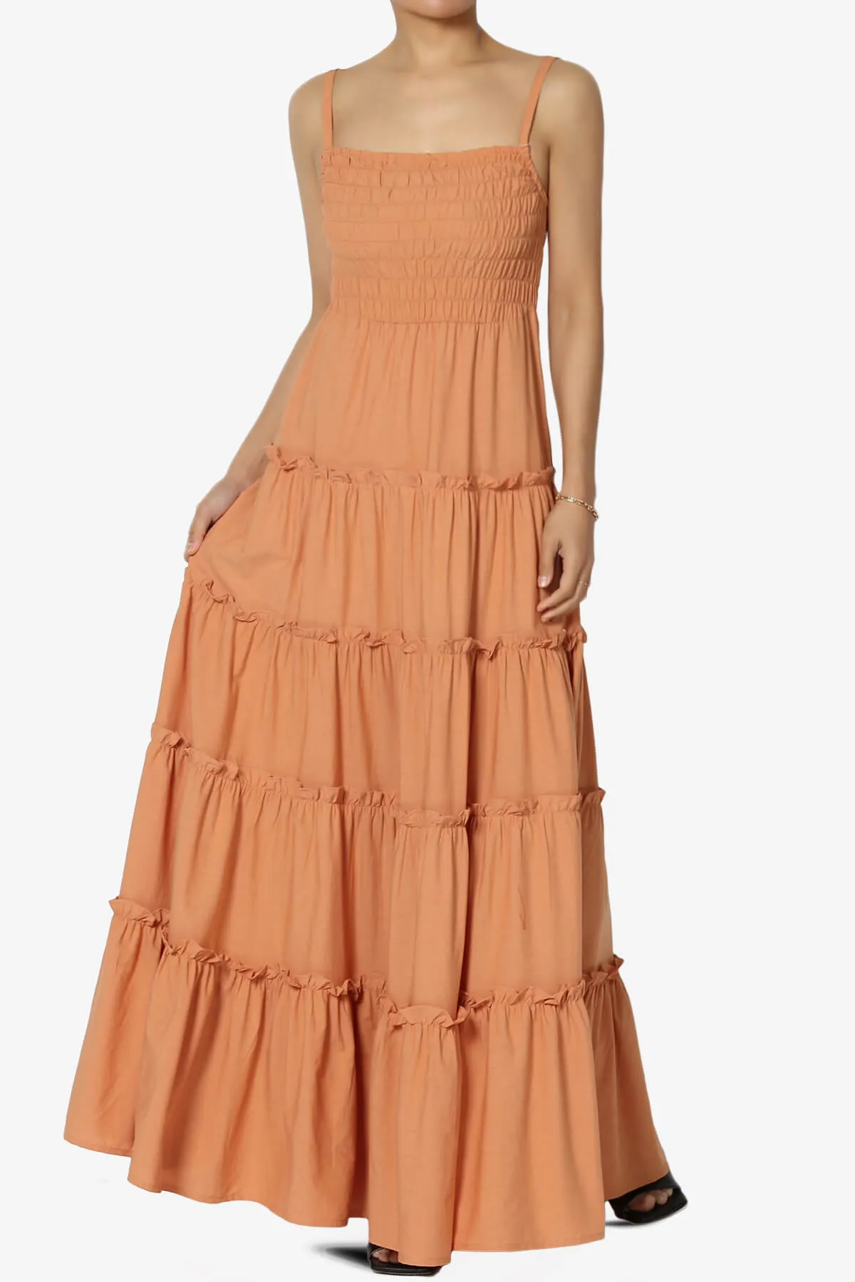 Cassie Smocked Cami Tiered Maxi Dress