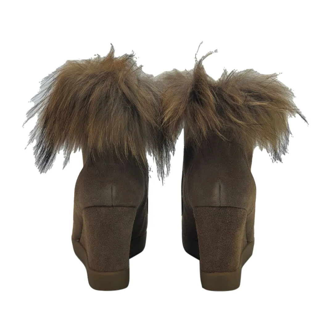 CECELIA New York Women's Chestnut Holly Wedge Boots #QTM0226 NWT