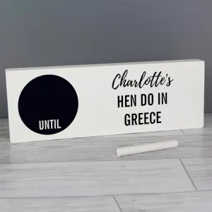 Chalk Countdown block Personalised with any Event