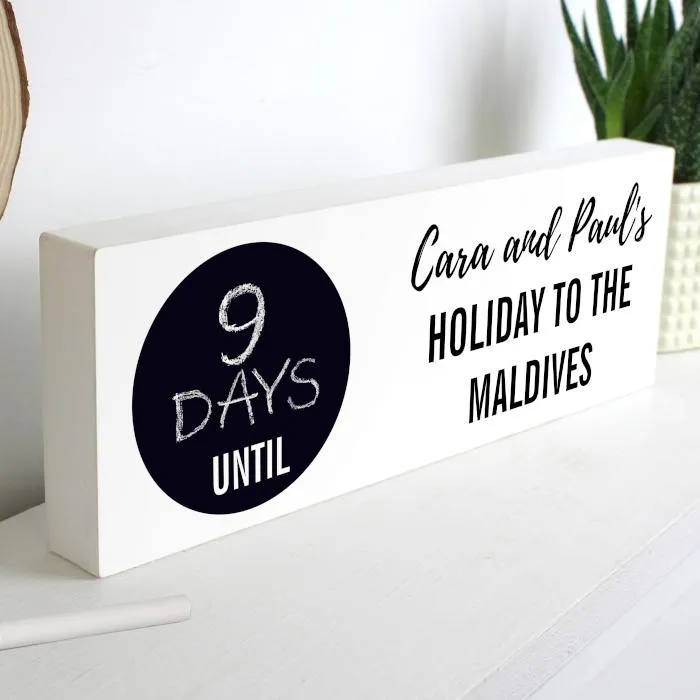 Chalk Countdown block Personalised with any Event