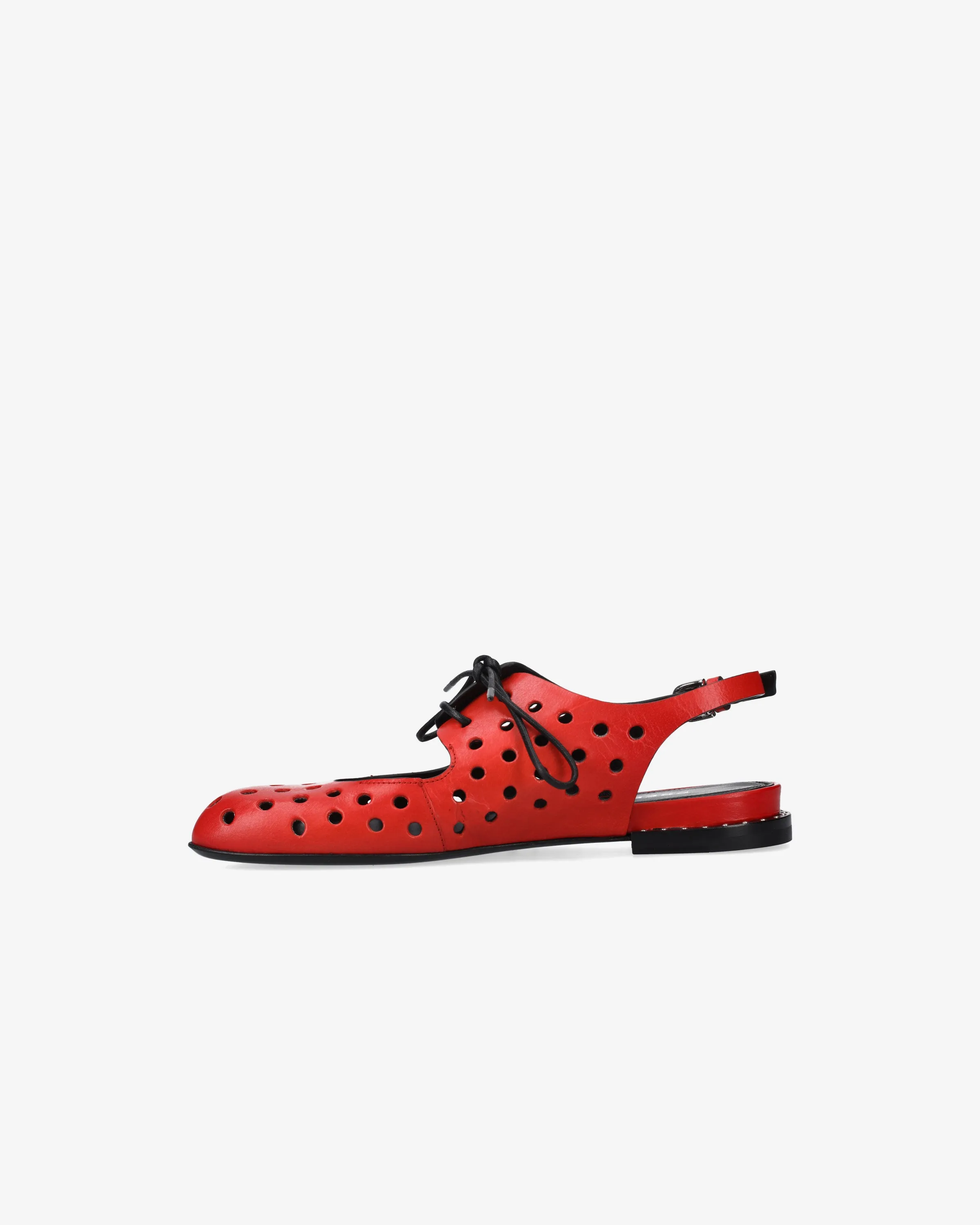 Chanel Lace-up Drilled with Studded Heel