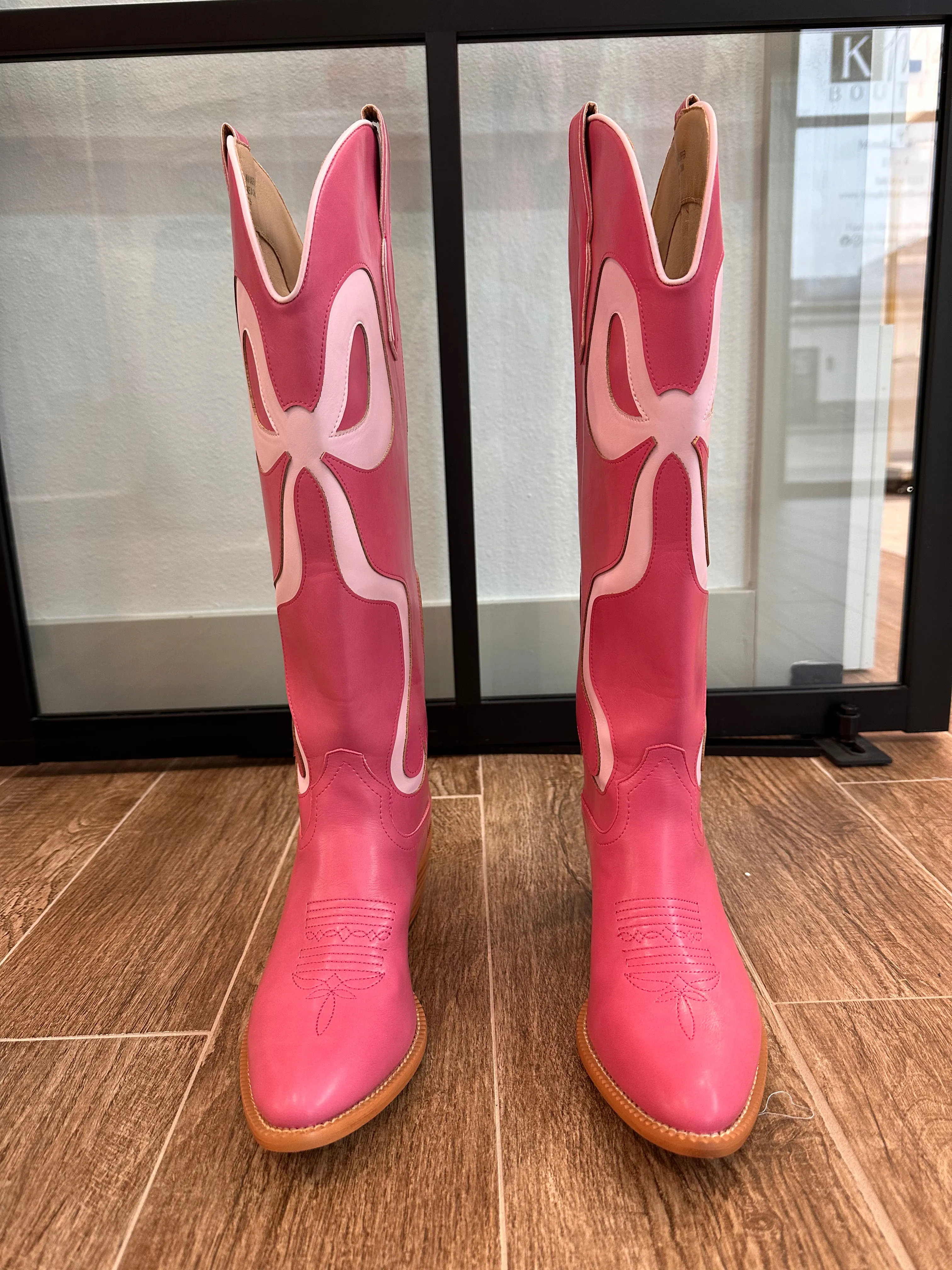 Charlotte Bow Boots - Pink/Pink