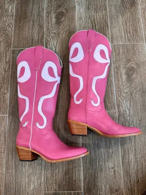 Charlotte Bow Boots - Pink/Pink