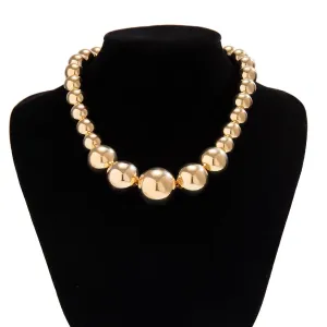 Chic Chunky Gold Silver Tone Ball Chain Necklace