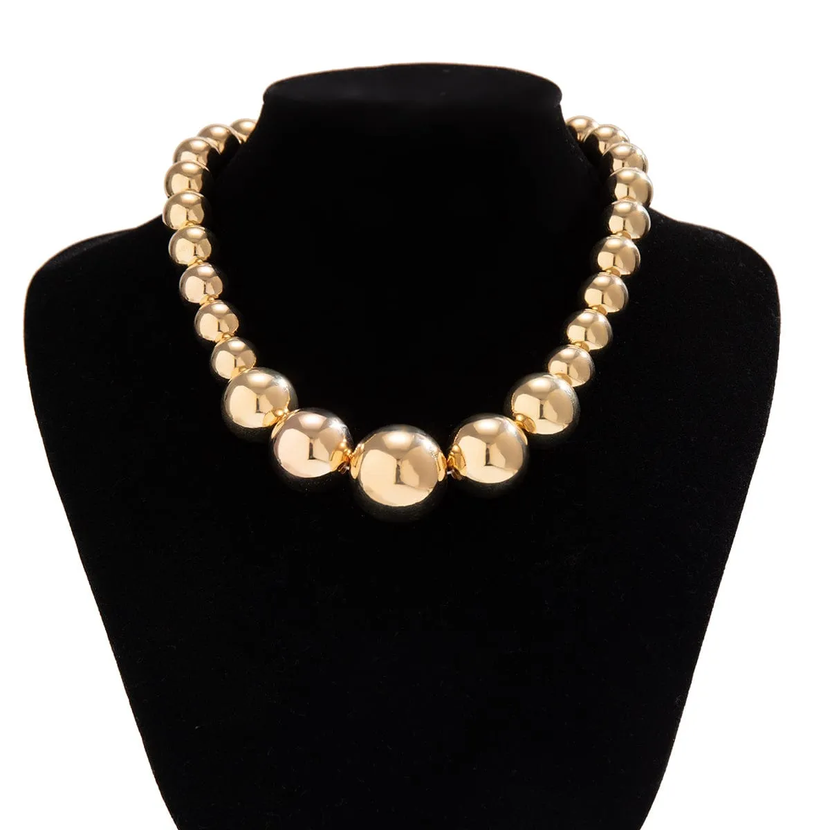 Chic Chunky Gold Silver Tone Ball Chain Necklace