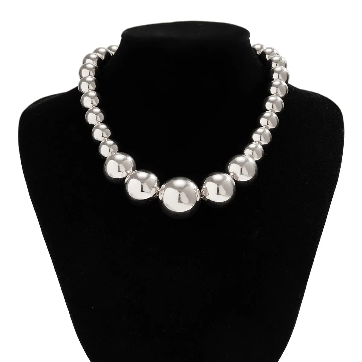 Chic Chunky Gold Silver Tone Ball Chain Necklace