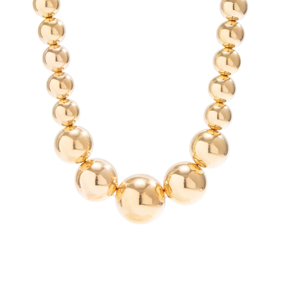 Chic Chunky Gold Silver Tone Ball Chain Necklace