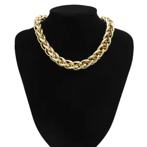 Chic Gold Silver Plated Chunky Braided Chain Necklace