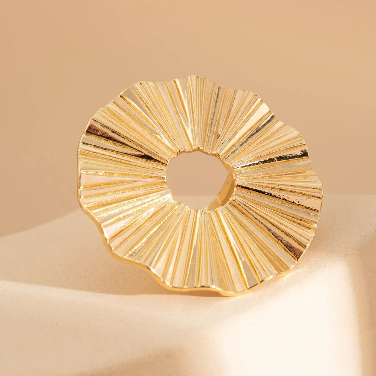 Chic Gold Silver Tone Flower Lotus Leaf Pearl Tassel Open Ring Set