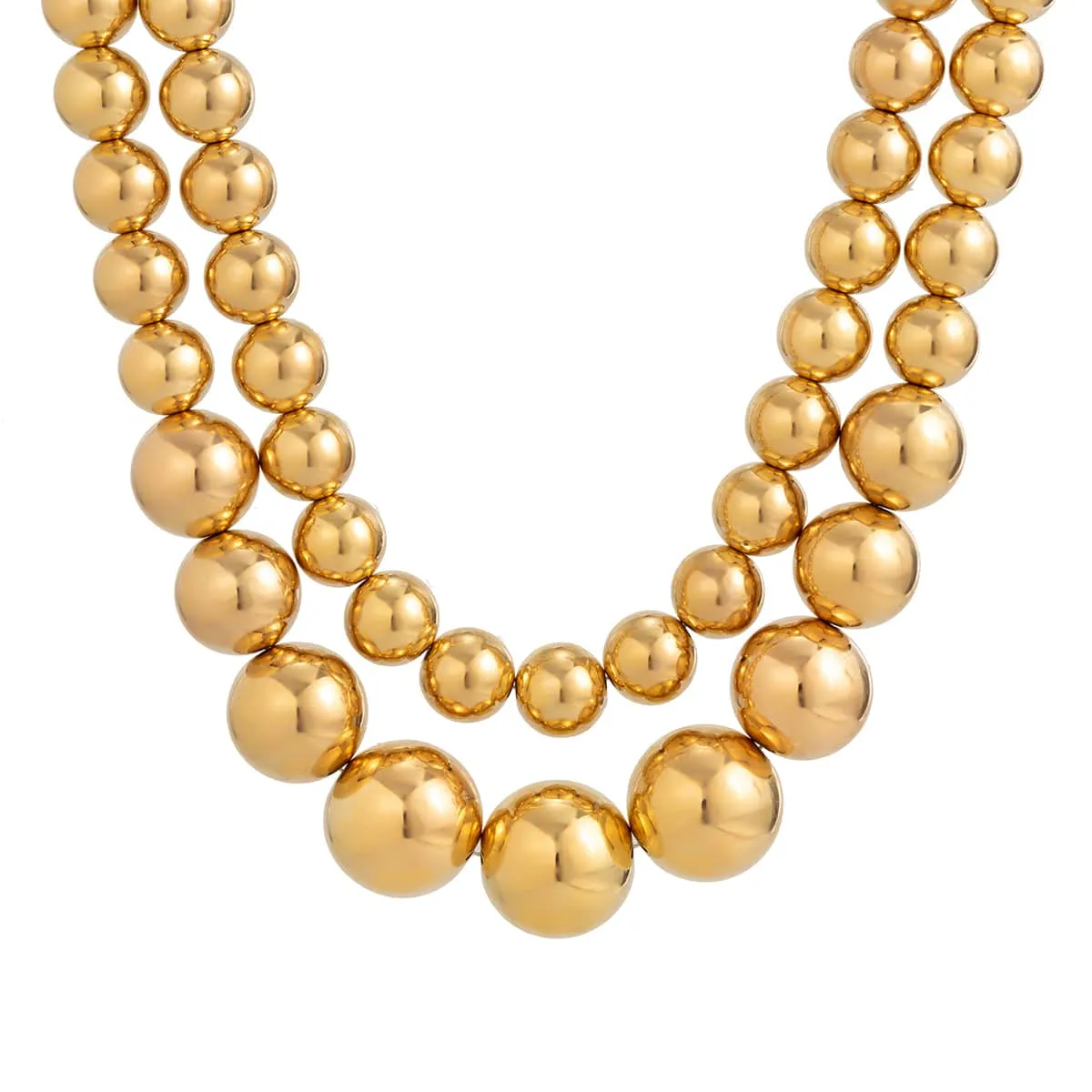 Chic Layered Chunky Ball Chain Choker Necklace Set