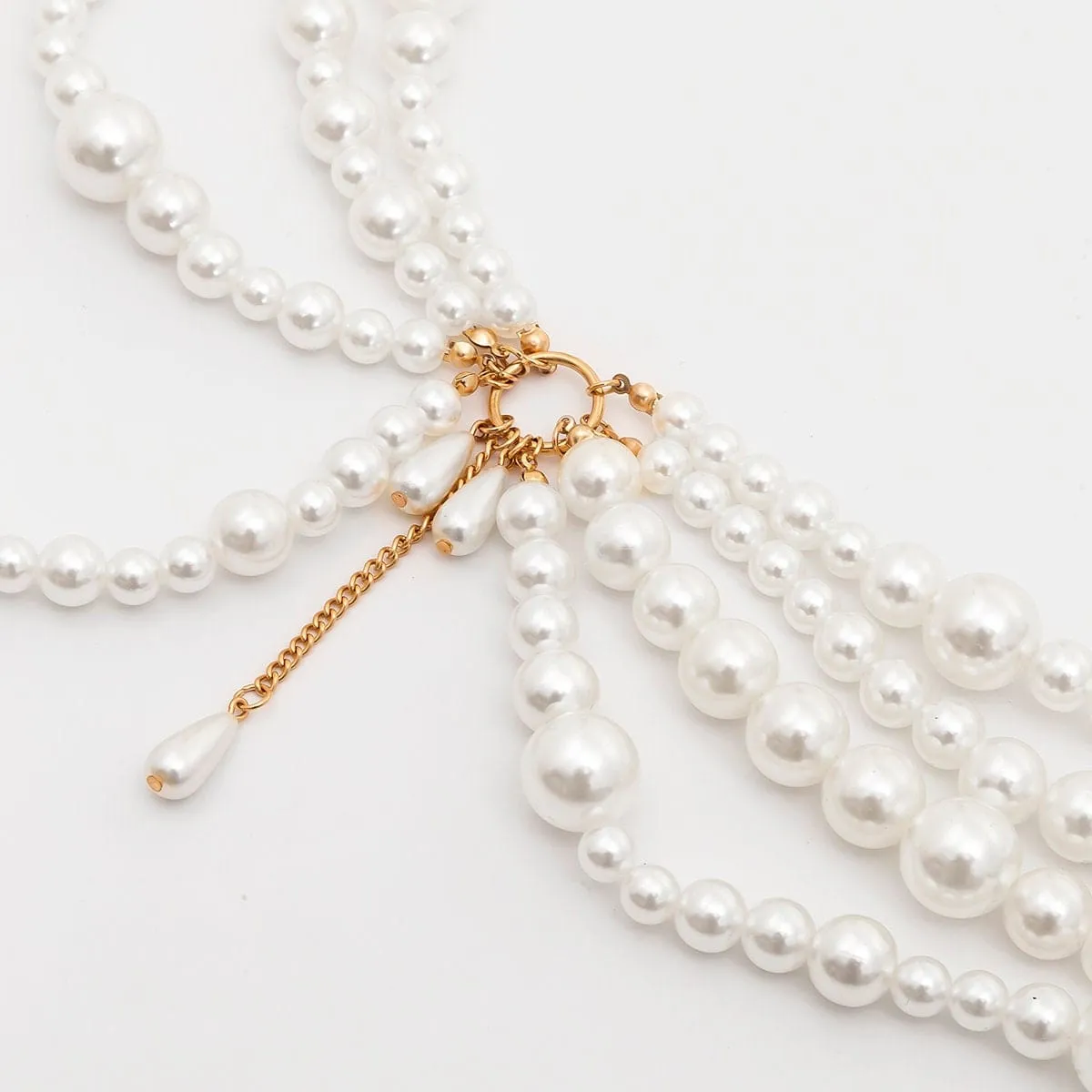 Chic Layered Chunky Pearl Waist Chain