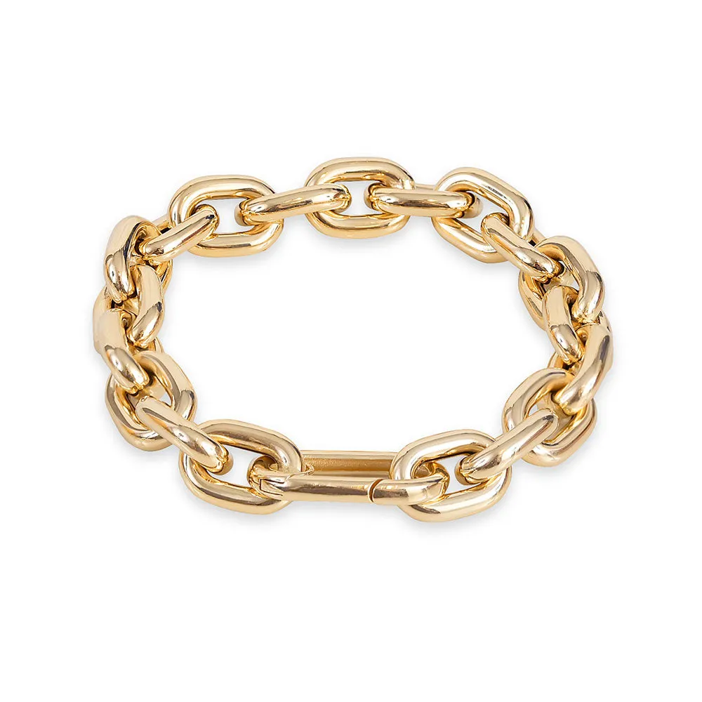 CHUNKY 14K GOLD SEMI-HOLLOW TINA BRACELET