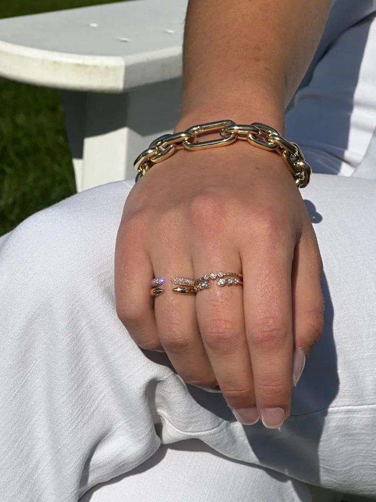 CHUNKY 14K GOLD SEMI-HOLLOW TINA BRACELET