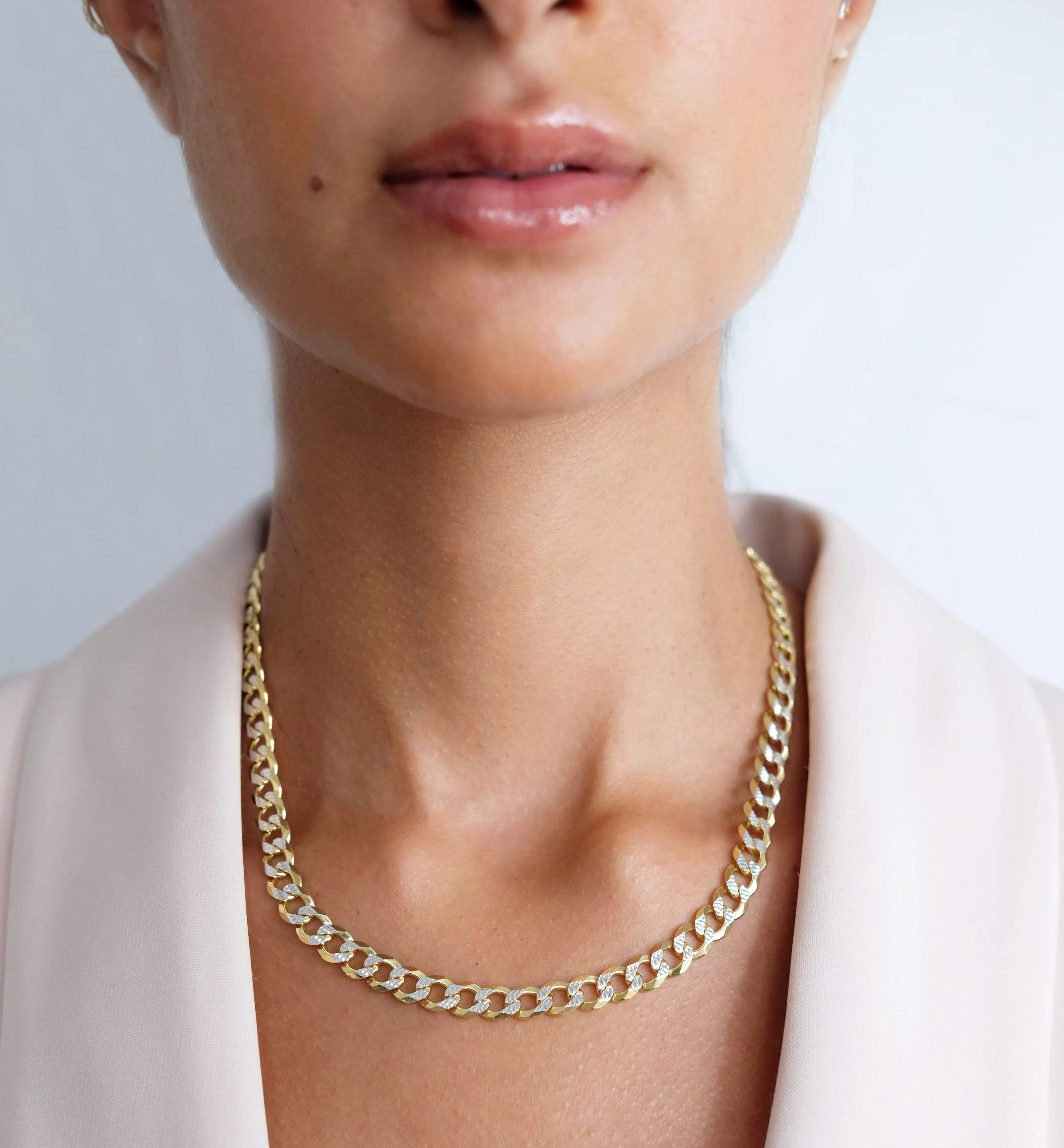 Chunky Cut Curb Chain Necklace