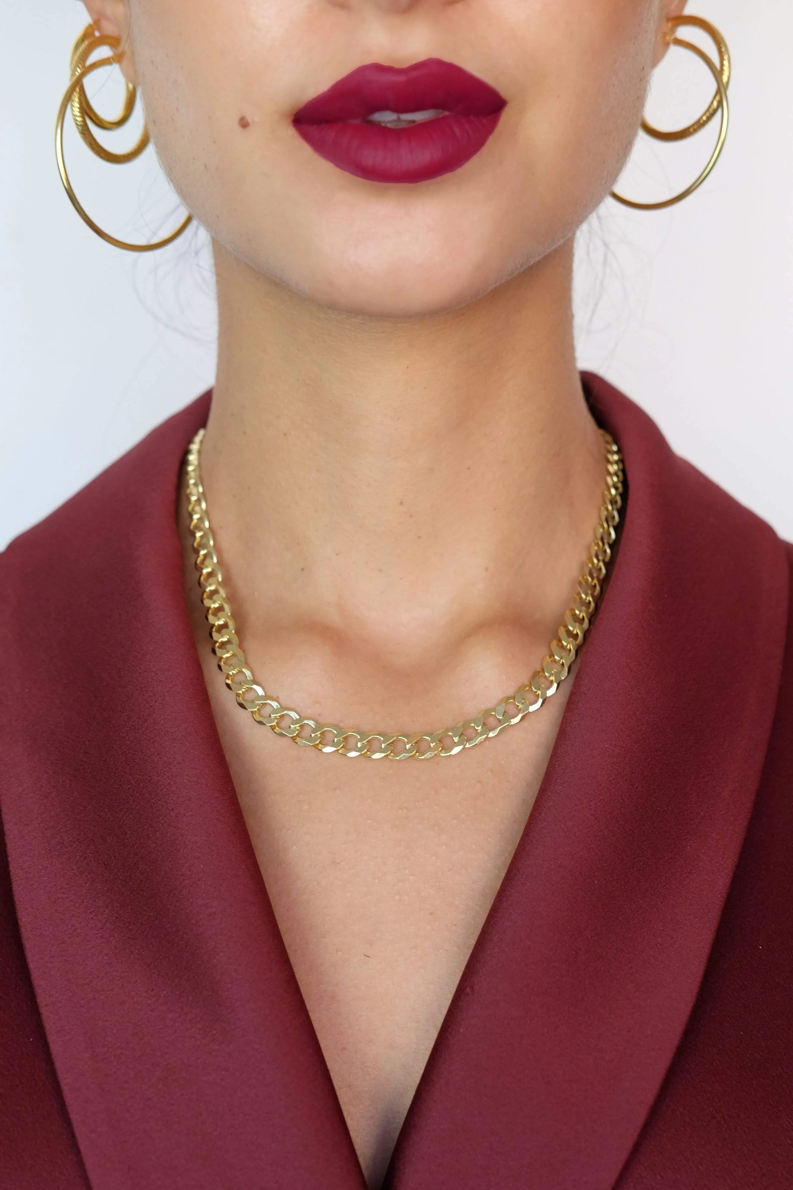 Chunky Cut Curb Chain Necklace